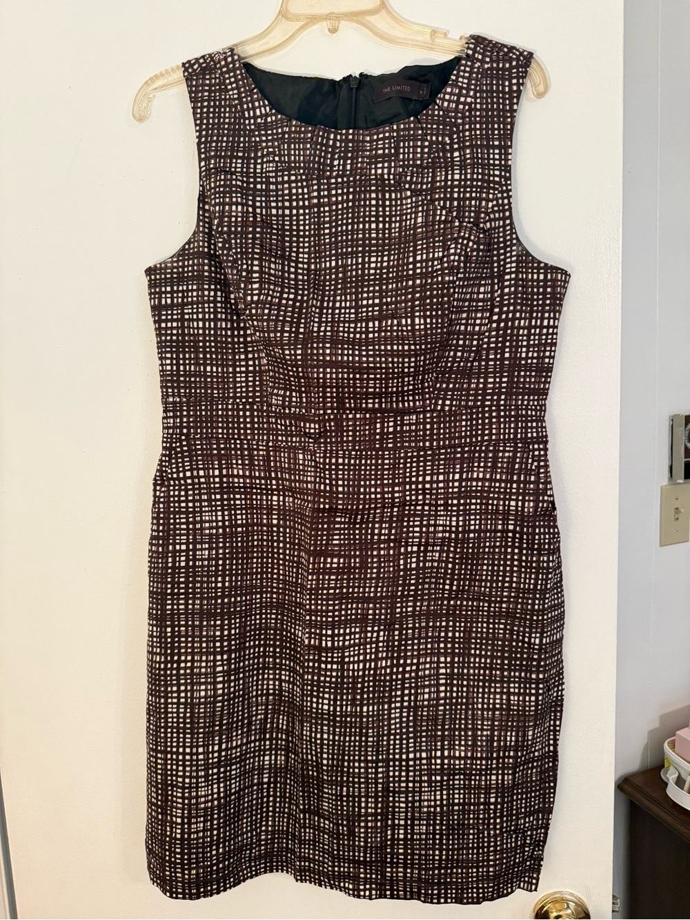The Limited Black and White Grid Sheath Dress